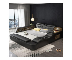 Ultra Deluxe Modern Massage leather fabric bed furniture set