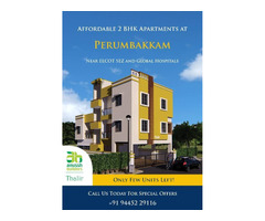 Ideally located 2 BR – Homes at Perumbakkam, near Global Hospital