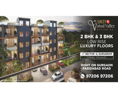 Suncity Vatsal Valley project -2 BHK 500 - 560  sq.ft- 3 BHK -Carpet Area 755 - 770  sq.ft.