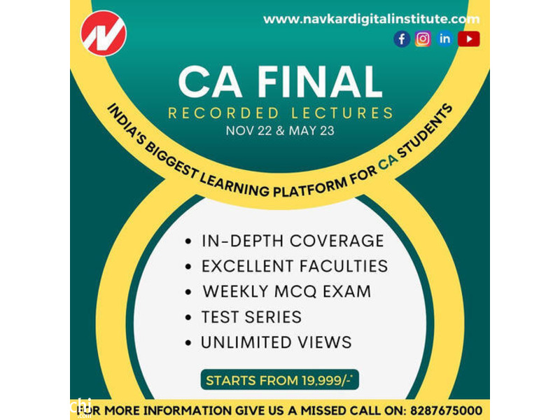 Buy CA Final Video Lectures & Pendrive Classes from Navkar Digital Institute - 2