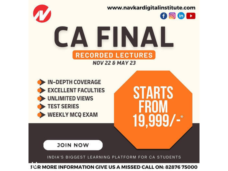 Buy CA Final Video Lectures & Pendrive Classes from Navkar Digital Institute - 3