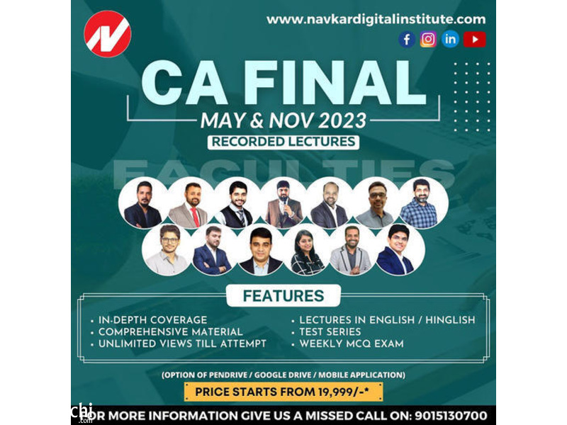 Buy CA Final Video Lectures & Pendrive Classes from Navkar Digital Institute - 7