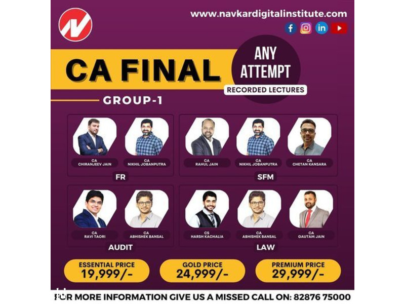 Buy CA Final Video Lectures & Pendrive Classes from Navkar Digital Institute - 8