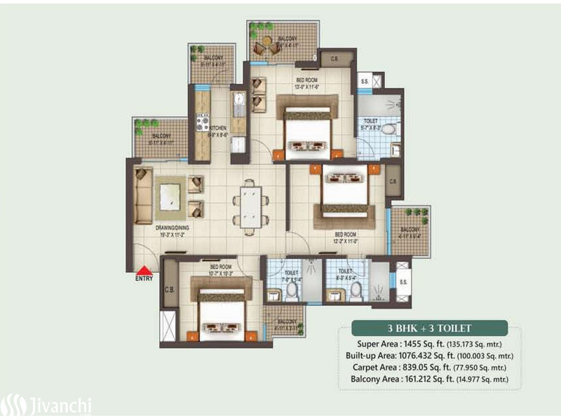 Floor plan of Spring Homes by the experienced developers: - 3