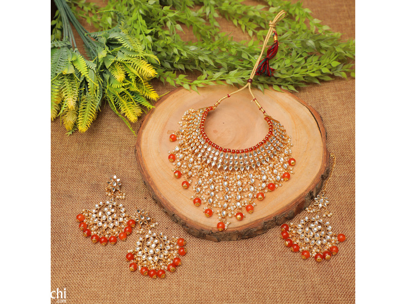 Pearls Kundan Necklace set for women - 1