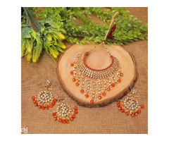 Pearls Kundan Necklace set for women