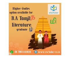 Higher studies option available for B.A Tamil literature graduate