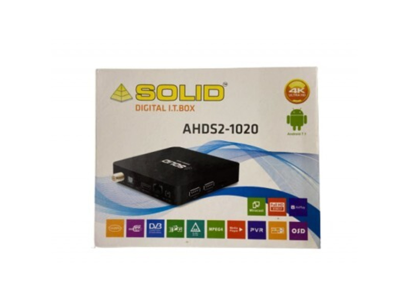 SOLID AHDS2-1020 Android 7.1+DVB-S2 1GB/8GB Android TV Box (Satellite +OTT - Hybrid) - 1
