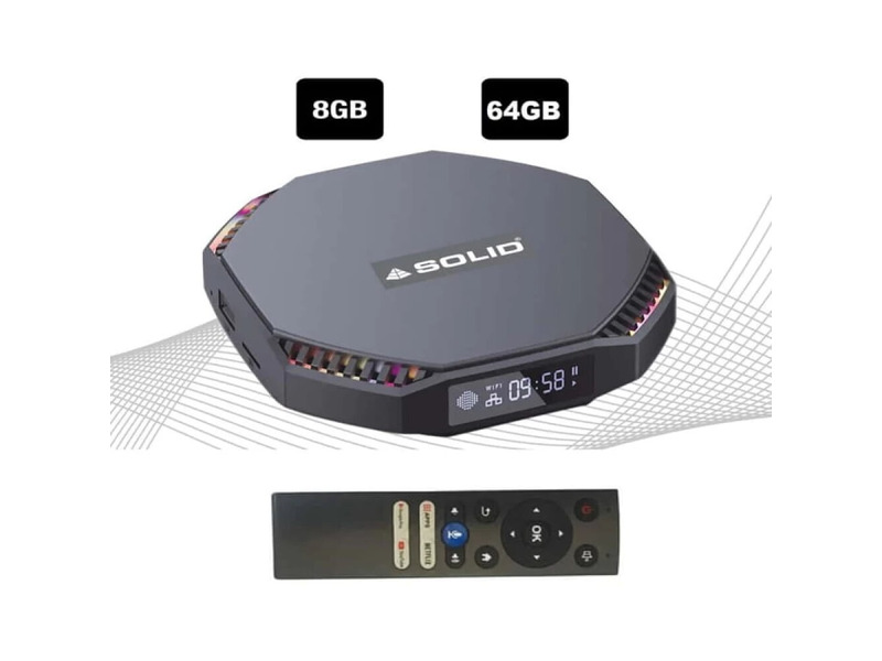 SOLID 1095 8GB RAM 64GB ROM Gaming Android TV Box with RGB Light - 1