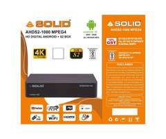 SOLID AHDS2-1080 DD Free dish Suitable FTA Hybrid Android 10 Smart TV Box