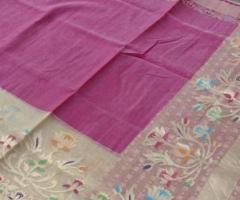 elegant latest collection of banarasi kora silk sarees with blou