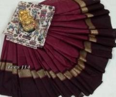 elegant tccs chettinad cotton sarees with kalamkari blouse