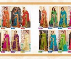 elegant ashika rudraksh vol 4 pure cotton silk sarees with blous