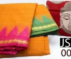 elegant chettinad saree with ganga yamuna border and kalamkari b