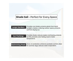 TRINQET 5x6mt Large Garden Sails | Sun Shade Net for Car - Image 4