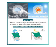 TRINQET 5x6mt Large Garden Sails | Sun Shade Net for Car Parking - Image 6