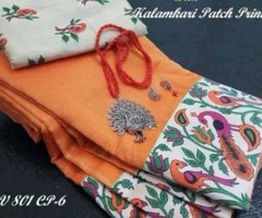 elegant SV 306 chanderi silk cotton sarees with kalamkari print