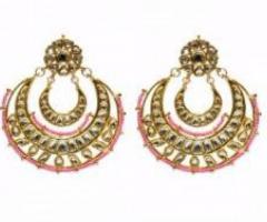 elegant designer ethnic polkia nd kundan work earrings avialable