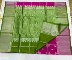 elegant pure venkatgiri pattu saree with half fine zari work ava - Image 2