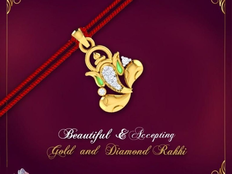 Dishis Designer Jewellery Gold Diamond Rakhi Bracelet for men Sh - 1