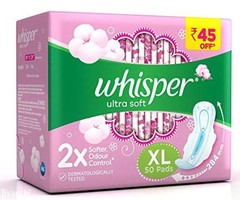 Whisper Ultra Soft XL 50 Pads for Women