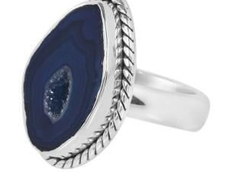 Genuine Wholesale Silver Agate Ring - 1