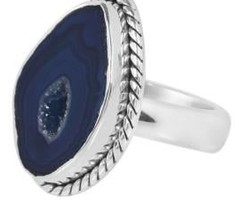 Genuine Wholesale Silver Agate Ring