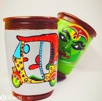 Ice-Tea Glass/ Heritage-India Hand-painted LASSI GLASS