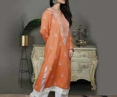 Buy Chikankari Cotton Designer Kurta for Ladies Online